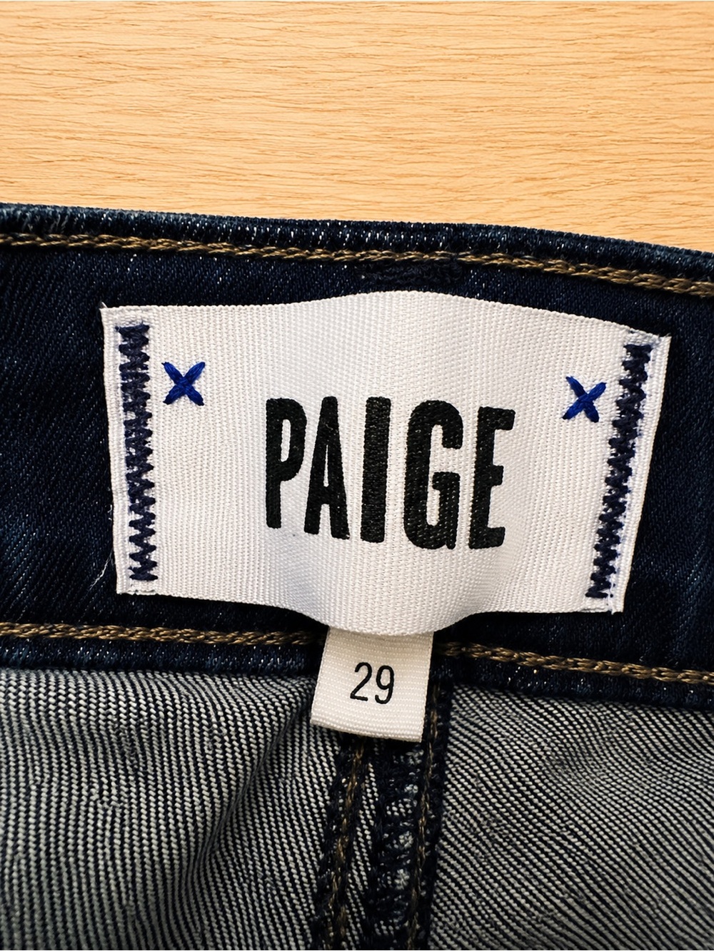 Anthropology PAIGE Dark Wash Straight Leg Jeans Size 29 Premium Designer Denim - Picture 3 of 4